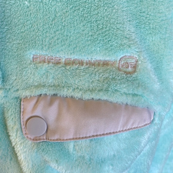 🌷Free‎ Country Mint Green with Gray Trim Pullover Fleece Women's Size L - Picture 6 of 11